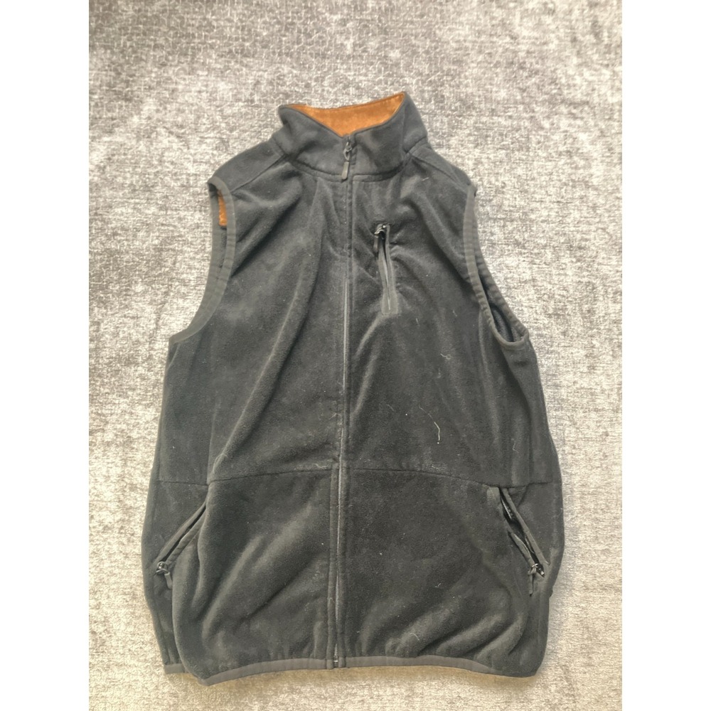 Venado Heavyweight Fleece Vest Mens Large Black‎ Pockets Full Zip Outdoor Wear